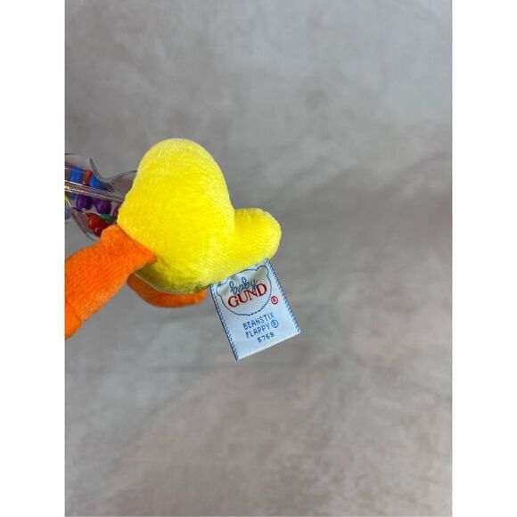 Vintage Gund Baby Beanstix Flappy Stuffed Plush Duck Rattle Rare - Picture 6 of 7